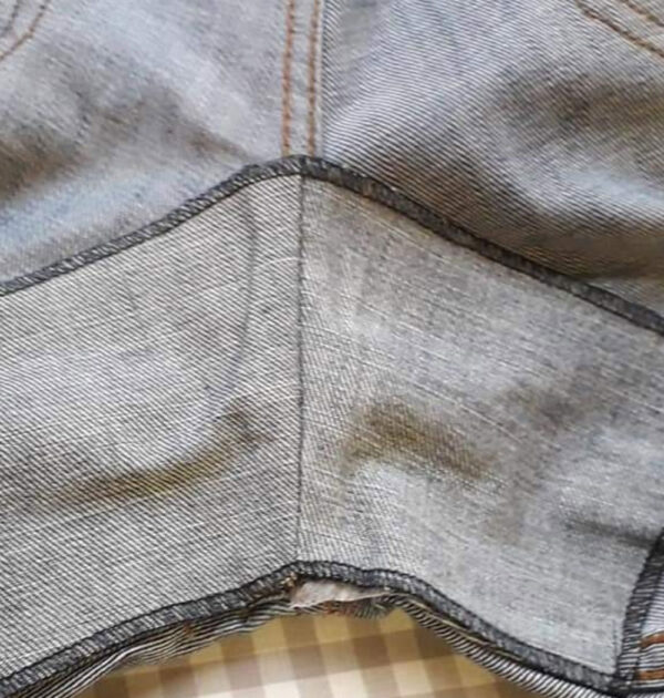 Réparation entrejambre sur Pantalon-Jeans